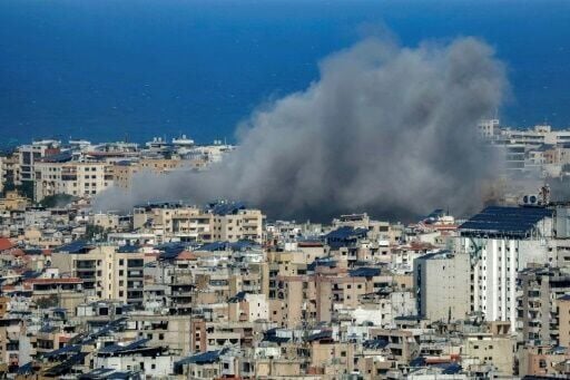 An Israeli airstrike on Beirut's southern suburbs on March 30