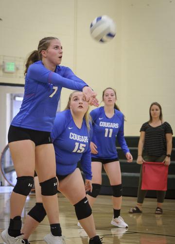 South Wasco Redsides varsity volleyball versus Lyle Cougars