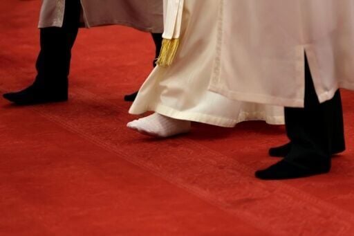 Pope Leo walked around in white socks -- in a likely nod to his favourite baseball team, the Chicago White Sox