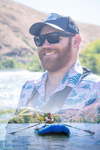 Hugh Russell: raft guide, ski patroller, and professional fun haver. Double-exposure photograph by Ben Kitching.