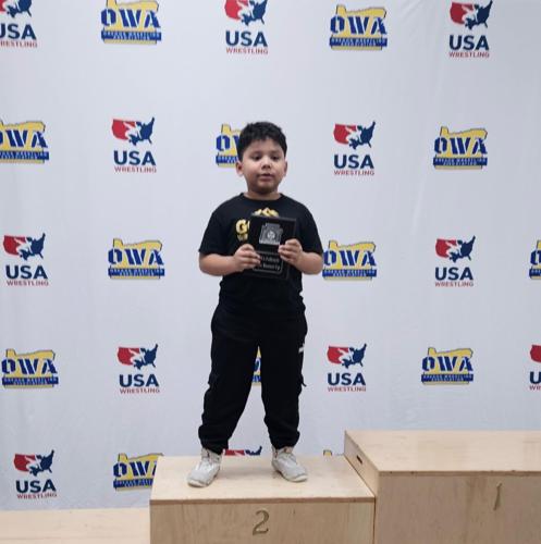 Liam Martinez took second place in the 95 pound bracket in the eight-and-under division in Redmond.  Contributed photo