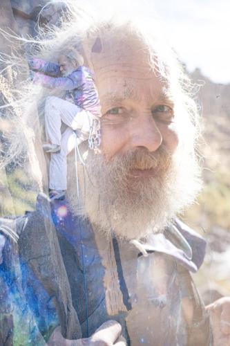 Kevin Rose, retired climber and cat-enthusiast. Double-exposure photograph by Ben Kitching.
