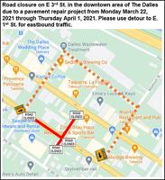 Paving work to close downtown Third Street beginning Monday, March 29