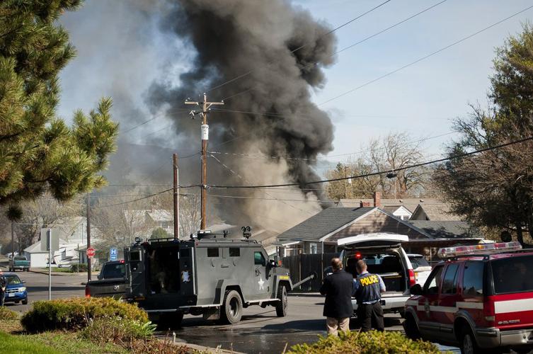 Eviction sparks gunshots, fire