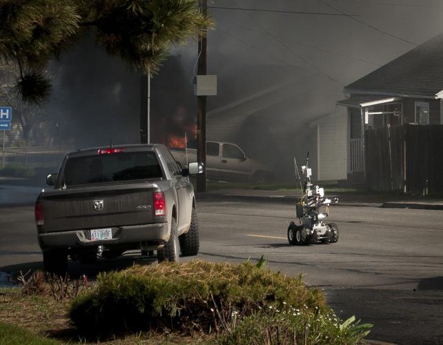 Eviction sparks gunshots, fire