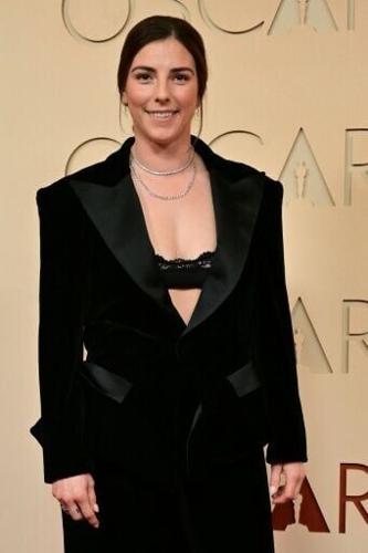 US ice hockey player Hilary Knight -- an Olympic gold medalist -- hit the Oscars red carpet