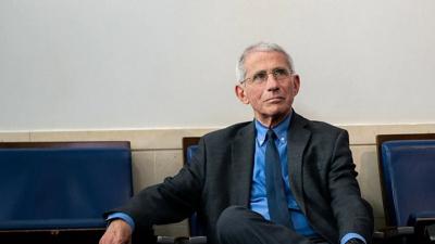 Dr. Anthony Fauci attends a White House briefing in Washington, D.C., April 7, 2020