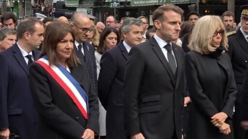 Macron and Paris Mayor honour attack victims at La Bonne Biere