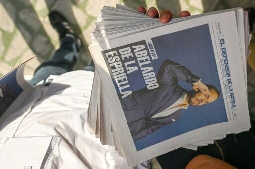 Flyers for Colombian presidential candidate Abelardo de la Espriella