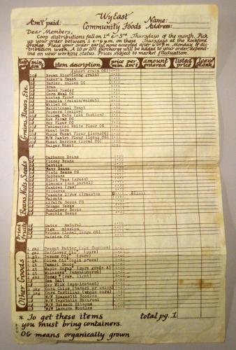 WyEast Community Foods order form