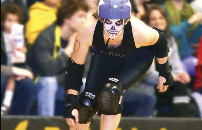 Derby dynamos: Gorge Rollergirls hit the hardwood at Hood River Valley High