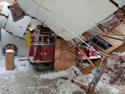 Snowden fire station roof collapse