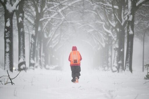 Forecasters from Britain to Germany urged people to stay indoors