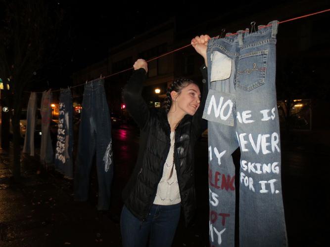 Denim Day: Students line downtown streets with jeans