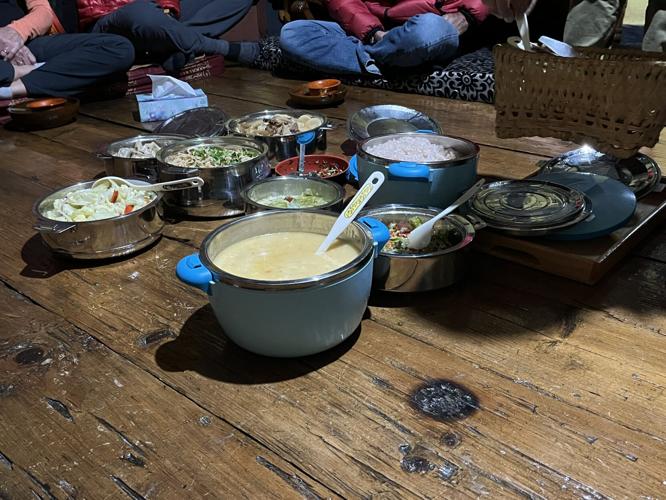 A Bhutanese farmhouse dinner.