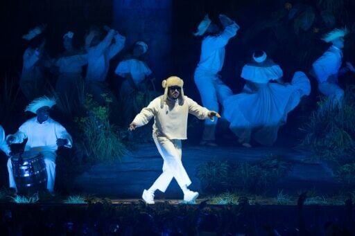 Puerto Rican singer Bad Bunny performs during his residency in San Juan in 2025