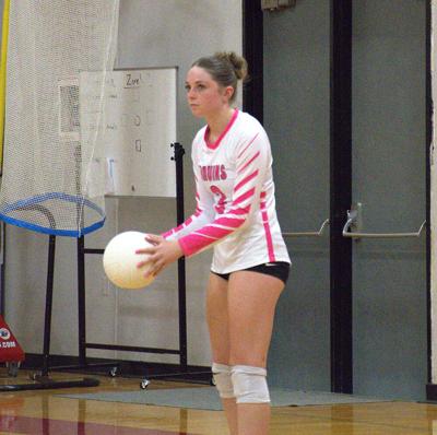 Bella Hamilton (3) gets ready to serve the ball earlier this year.  Zach Thummel photo