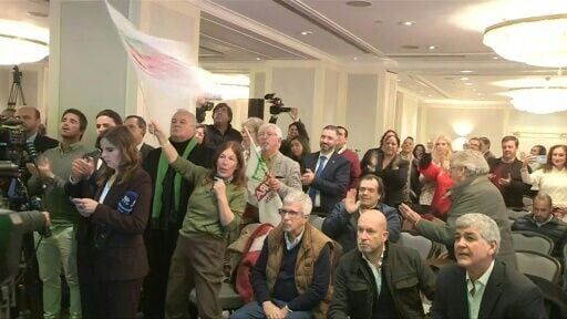 Ventura supporters cheer exit poll results as far-right surge expected in Portugal election