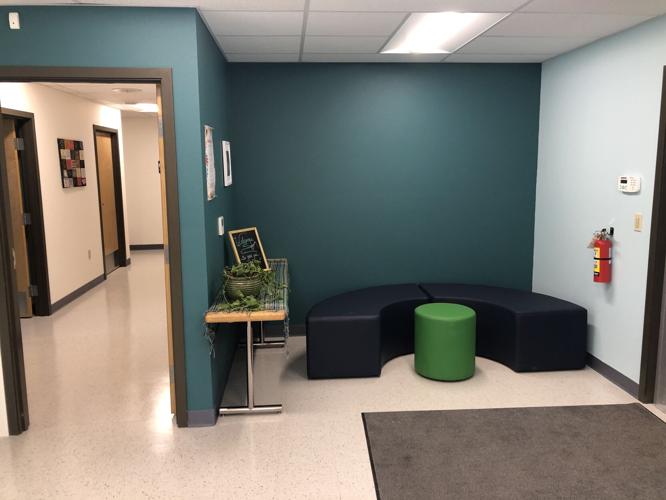 Newly furnished interior of the health and wellness center, seen here.