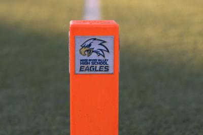Hood River Valley endzone pylon on Oct. 3