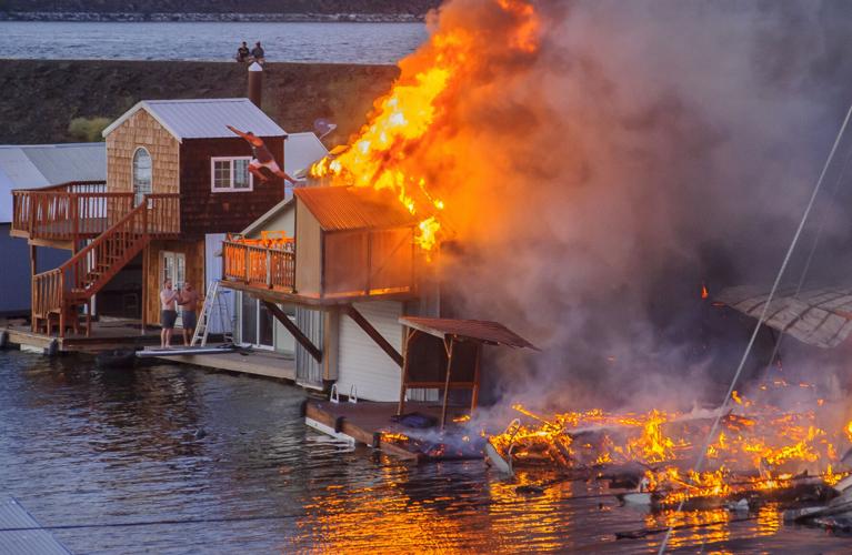 The Dalles Marina fire