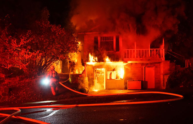 Fire guts 13th Street home Monday