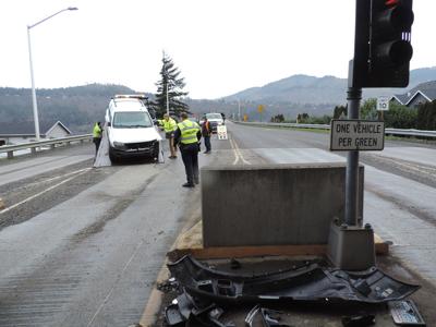 Hood River Bridge booth crash