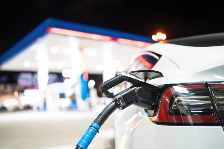 Electric,Battery,Car,Charge,At,Ev,Station,At,Night,Clean