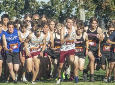 The Dalles boys cross country team takes on the course in a race earlier this year           F. Martin Gibson photo