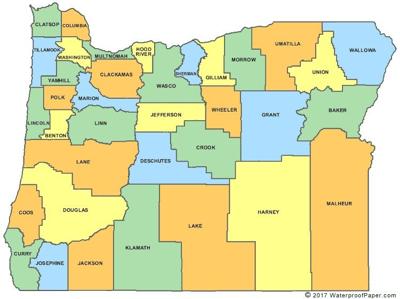 CGN Oregon counties map