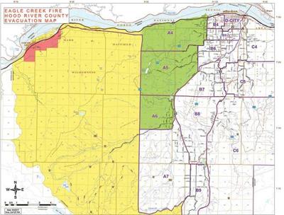 Evacuation (Level 1) expanded on E. side of Eagle Creek fire