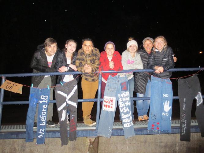 Denim Day: Students line downtown streets with jeans