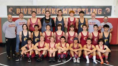 The Dalles boys wrestling 2025-26 team photo.