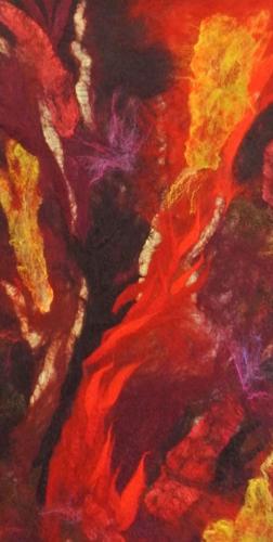 Wall hanging Merino wool and silk tops.JPG