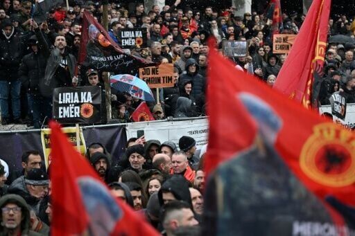 Protesters march in Kosovo, as ex-president's war crimes trial nears end