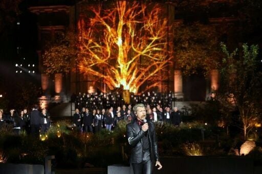 Jesse Hughes, of Eagles of Death Metal, sang 'You'll Never Walk Alone' with a choir