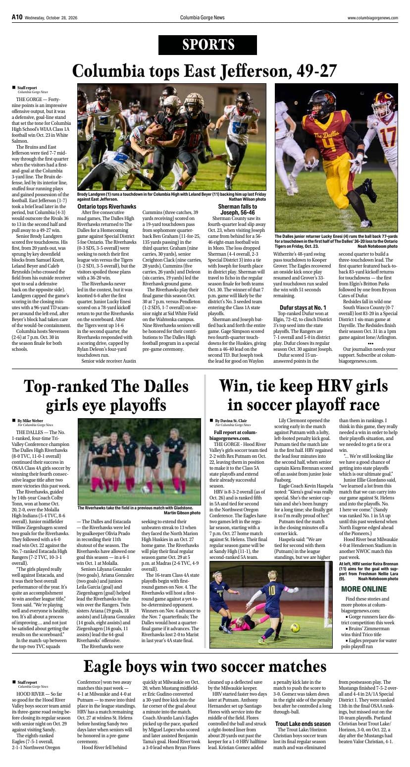 Page A-10 | e-Edition | columbiagorgenews.com
