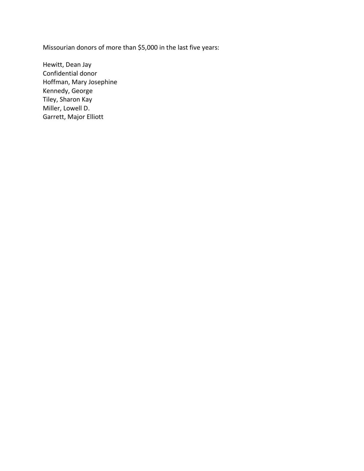 Missourian donors