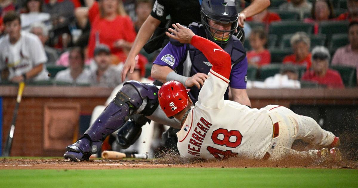 Herrera's three hits not enough as Rockies best Cardinals 8-6