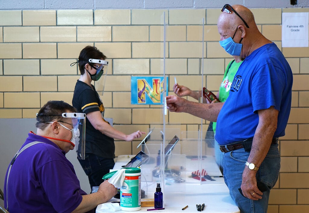 Voting at West Boulevard Elementary School