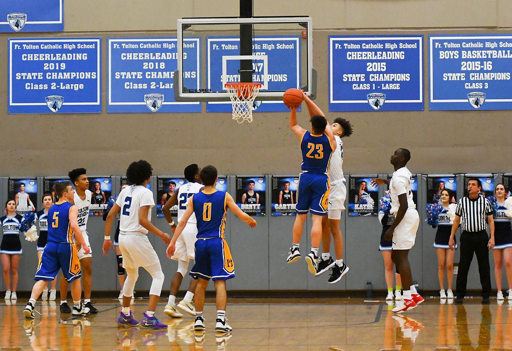 Tolton Boys Basketball Celebrates Win Over St Francis Borgia