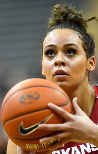 Arkansas Chelsea Dungee Shoots The Ball Photos Columbiamissourian Com