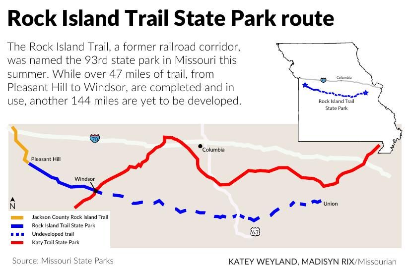 Rock Island Trail State Park route - 