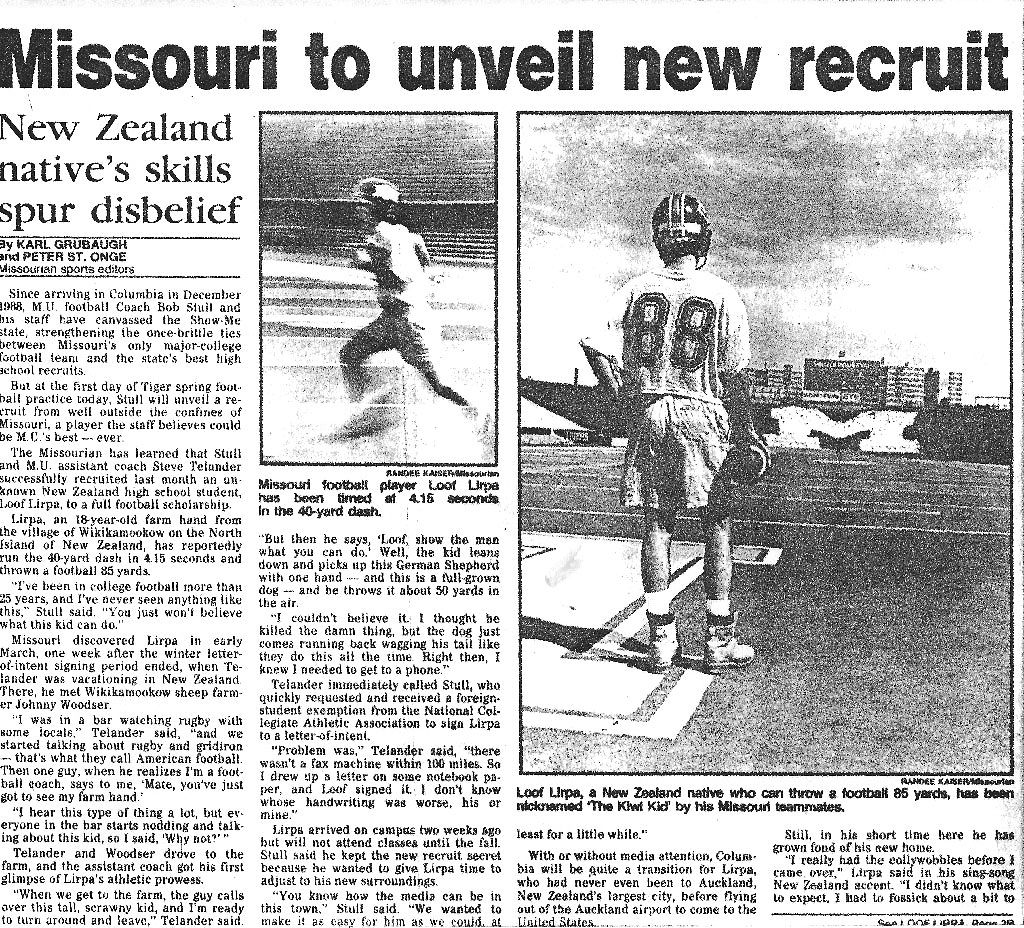 FROM READERS: Loof Lirpa, the star Missouri football recruit