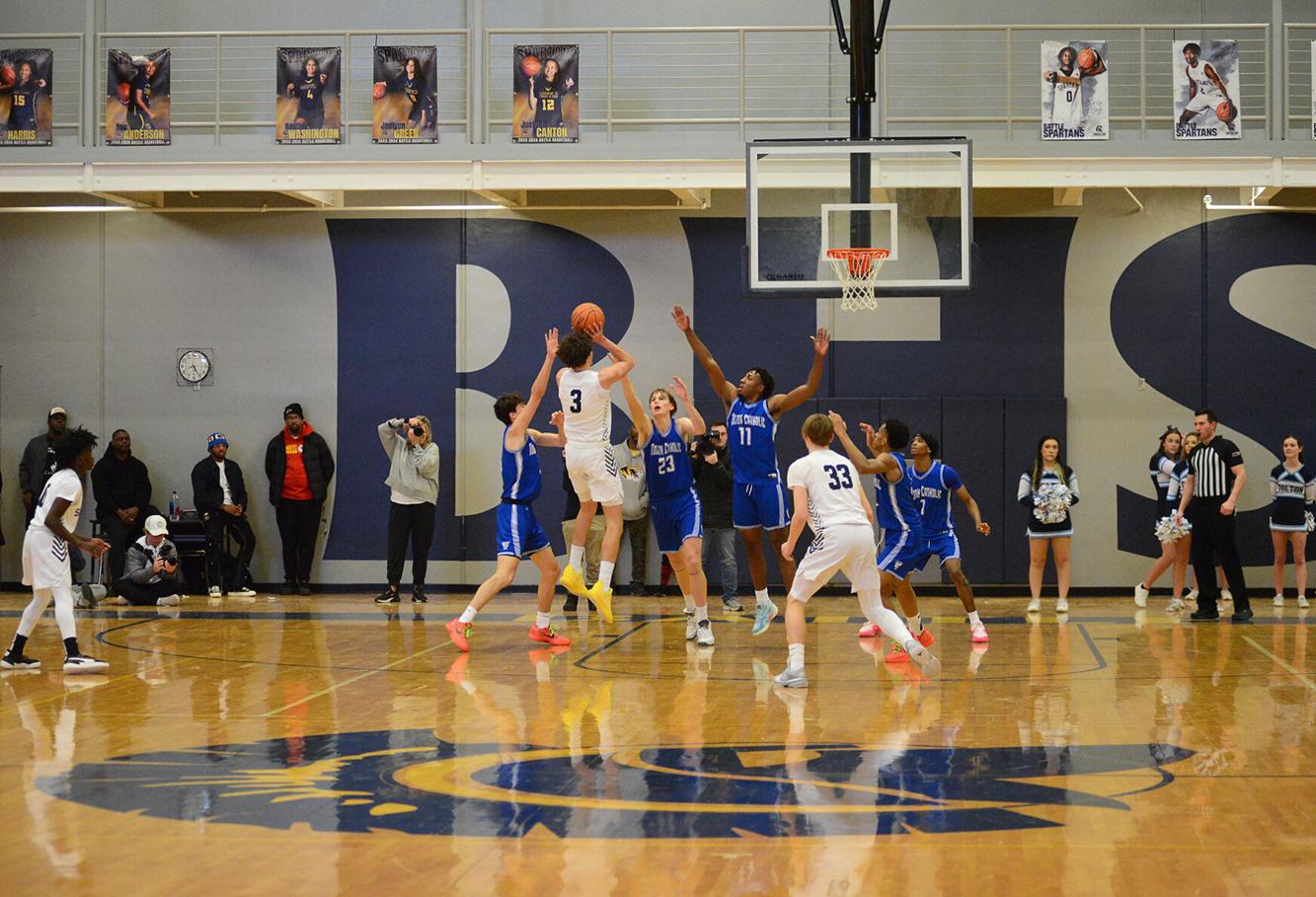 Battle guard Tate McCubbin shoots the ball on Wednesday at Battle High