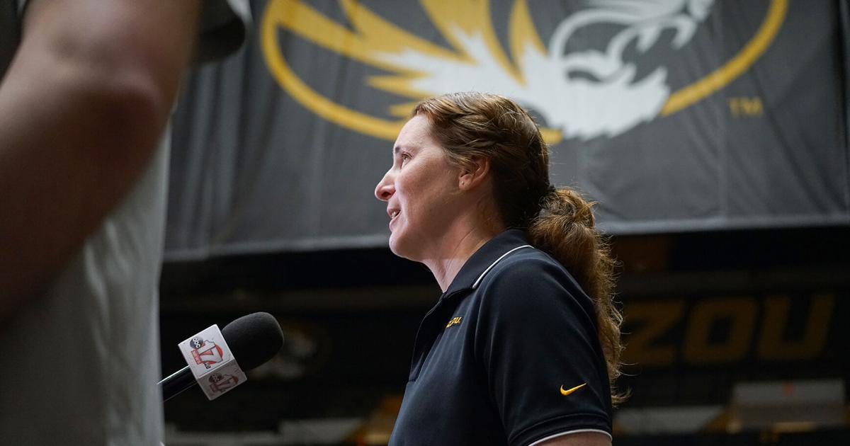Head coach Dawn Sullivan speaks during media availability