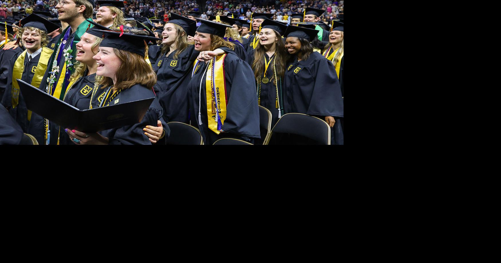 Graduates of the College of Agriculture, Food and Natural Resources sing “Old Missouri”