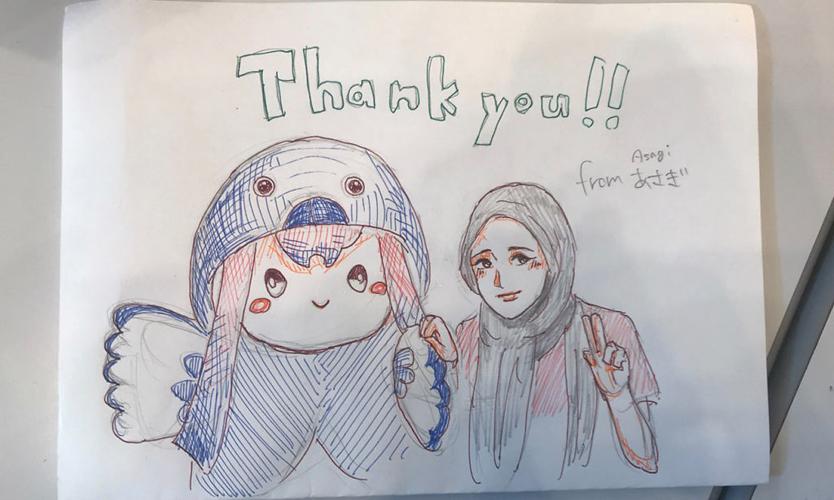 El-Walid sent a note to thank the festival mascots