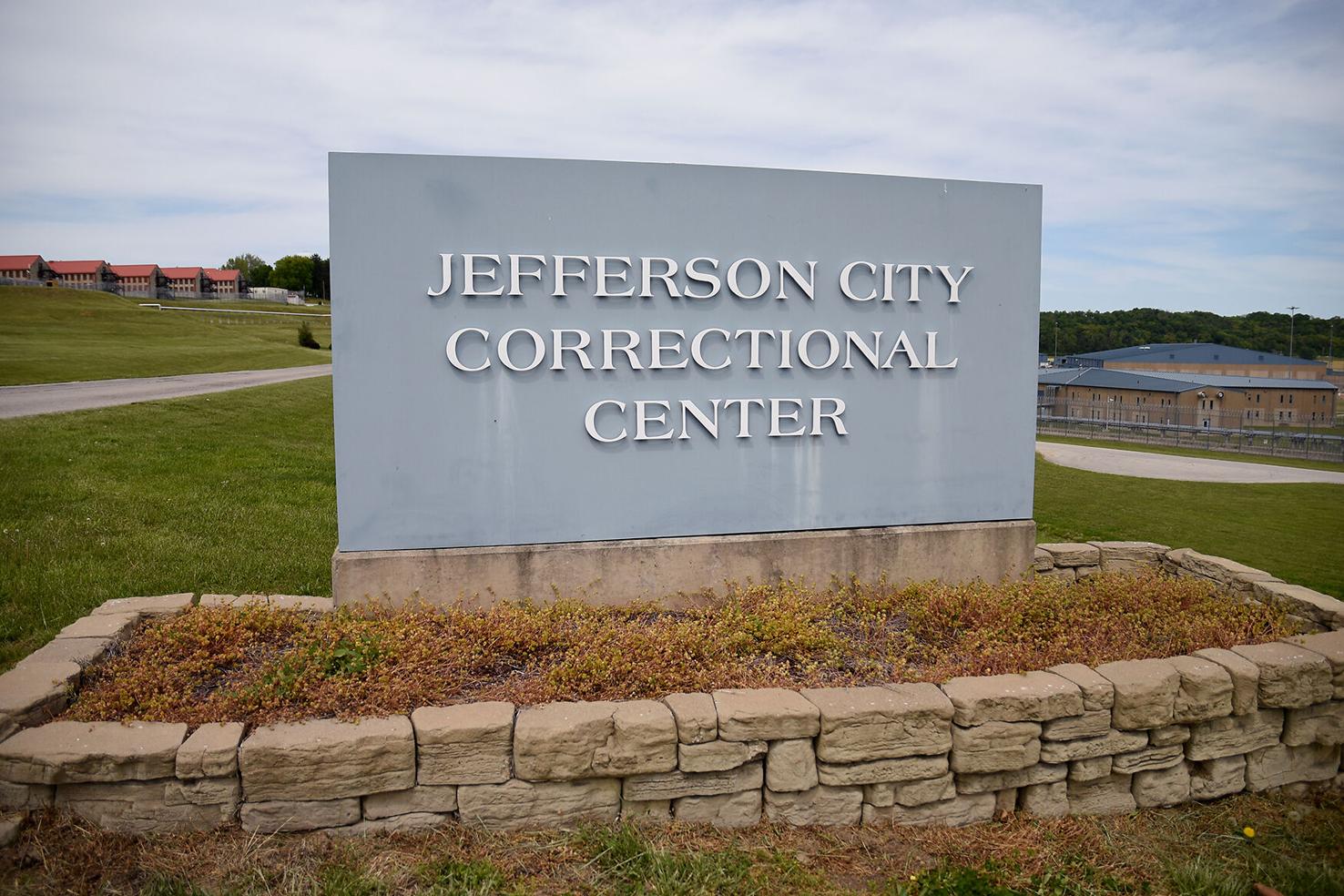 A sign for the Jefferson City Correctional Center sits at the entrance