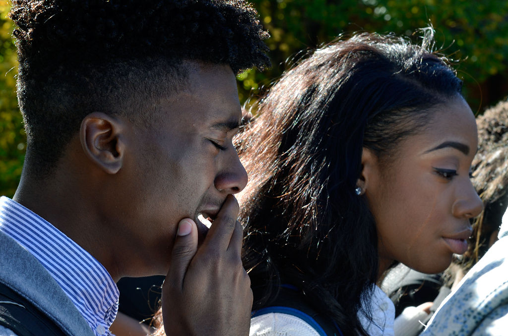 LBC supporters share an emotional moment